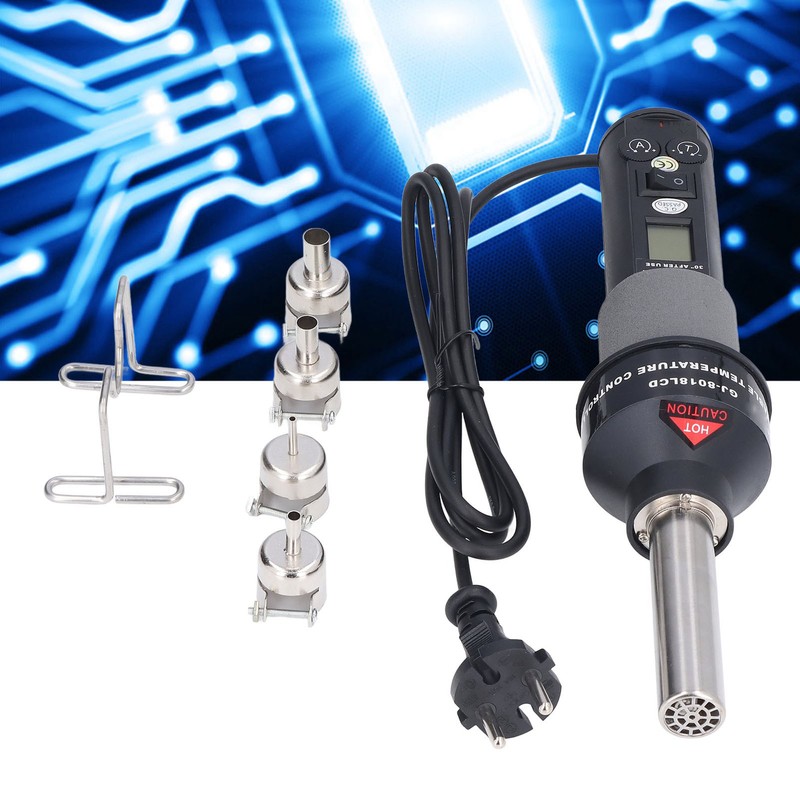 6Pcs Hot Air Gun LCD Digital Display Adjustable Portable Heating