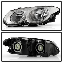 ACANII - For 1999-2004 Chrysler 300M Chrome Headlights Headlamps Head Lamps Lights Replacement Driver + Passenger Side
