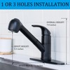 Matte Black Kitchen Faucet with Pull Out Sprayer, Small Single