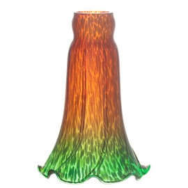 ANYONGLU Lily Lampshade Only Brown Blue Tulip Flower Glass Lamp Shade Replacement Tiffany Style Lily Table Floor Lampshade Replacement
