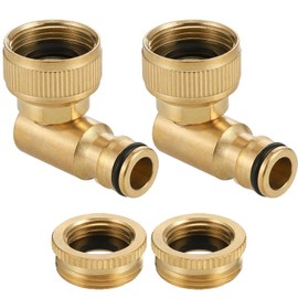 Brass Tap Connector 1/2 Inch and 3/4 Inch, Rotatable Hose Connection 360°, Garden Outdoor Hose Tap Adapter, Suitable for Garden Hoses, Watering Devices, Taps