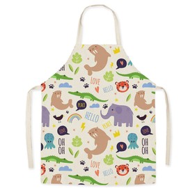 Linen Parents and Child Cooking Apron, Animals