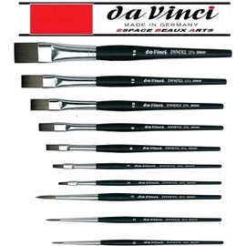 Da Vinci Series 373 (3373), Set of 3 Synthetic Brushes, 0,2,4 and Da Vinci Series 374 (3374) Flat Synthetic,2,4,6,8,10,12,16