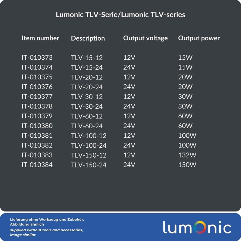 Lumonic I LED Transformer TLV-60-12 I 12V 60W I Input