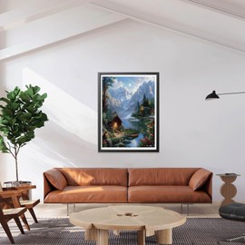 LOMSIOY DIY Diamond Painting Set Landscape 5D Diamond Painting Pictures with Accessories for Full Drill Rhinestone Embroidery Suburban Diamond Painting Crystal Adult Home Wall Decor 30 x 40 cm 19312