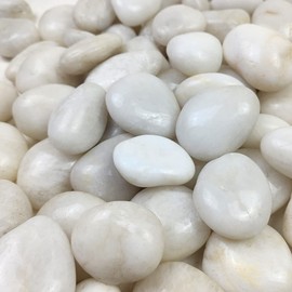 FANTIAN 20lb Decorative White Pebbles for Plants - 1.2-2" Natural White River Rocks for Landscaping, Plant Rocks, Aquarium Rocks, Rocks for Planter, Decorative Stones and Garden Rocks
