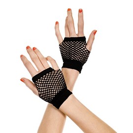 8 Pairs Fingerless Fishnet Gloves Short Glove Costumes Accessories for Parties Black