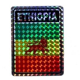 K's Novelties Ethiopia Lion Country Flag Reflective Decal Bumper Sticker