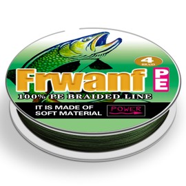 Frwanf Dark Army Green Braided Fishing Line Color Never Fade 100M-2000M 6-300LB Super Strong PE Fishing Line Abrasion Resistant Fishing Wire Zero Stretch (2000m/2187Yards 20lb/0.20mm)