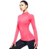 Women's Long Sleeve Running Shirts with Thumb Hole Mock Neck
