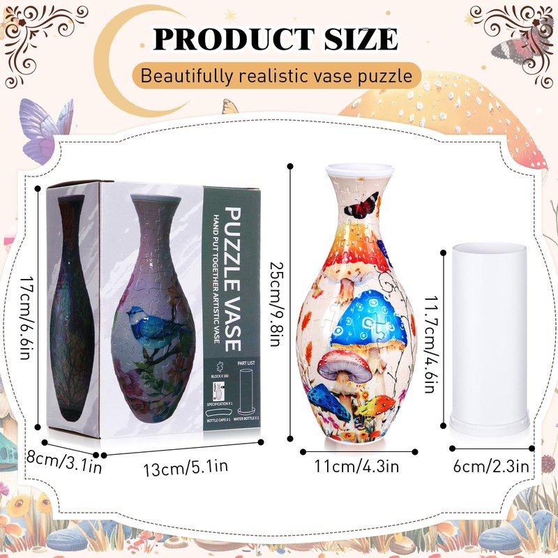 Silipull 3D Puzzle Vase Puzzle Flower Vase Crafted from 160
