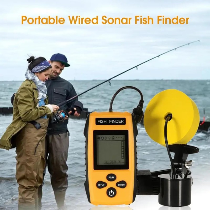 100M Sonar Fish Finders 45 Degrees Sonar Coverage Echo Sounder