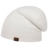 CapUniverse Men's Knitted Wind Hat with Envelope for Spring/Summer/Autumn/Winter, White