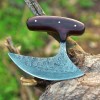 Ulu Knife Best Alaska Ulu Knife W/Sheath fixed Blade Damascus