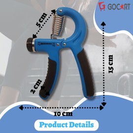GOCART WITH G LOGO Hand Grips Strengthener, Adjustable Resistance 22-88 Lbs, Hand Exerciser Strength Trainer Hand-Muscle Developer, Build Hand Finger Wrist and Forearm Strength Easily in Blue Color