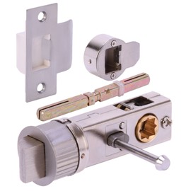 HANDLEZONE® 76mm Privacy Bullet Latch, Round Designer Mortice Latch, Catch for Internal Timber Doors - Satin Nickel - 57mm Backset