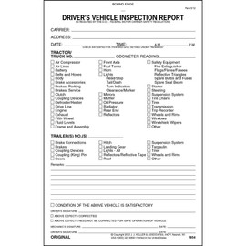 J. J. Keller & Associates, Inc. Detailed Driver's Vehicle Inspection Report - Book Format with 31 Sets, 2-Ply Carbonless, 5.5" x 8.5", Meets FMCSR Requirements