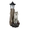 Ebros Gift Woodlands Lone Gray Wolf Greetings Figurine Solar LED