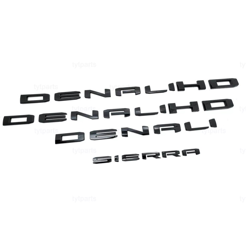 GMC 2019-25 Gloss Black DENALI HD DENALI SIERRA Emblems Fit