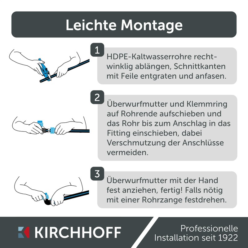 Kirchhoff T-transition piece with internal thread, plastic 3/4 inch x