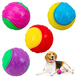 Dog Balls, 4-Pack Squeaky Dog Ball, Large and Medium Sized Dogs, Interactive Dog Toys for Play Exercise and Training 2.5 Inch Easy Catching Dog Toys