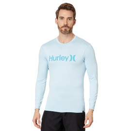 Hurley One & Only Long Sleeve Rashguard for Men - Polyester-Spandex Blend Fabrication - Crew Neckline Sea Haze XL One Size