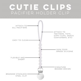 Ryan & Rose Cutie Clip Judy - Pacifier Clip Holder Silicone (Judy, Clear)