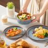 vancasso ONION Ceramic Plates and Bowls Sets, 12 Pieces Blue