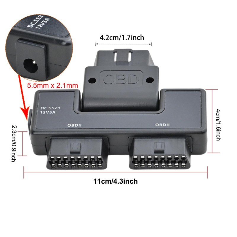 iKKEGOL Pocket OBD2 OBDII Full 16 Pin Male to 2