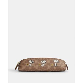 Coach X Peanuts Pencil Case In Signature Canvas With Snoopy Print CBT17