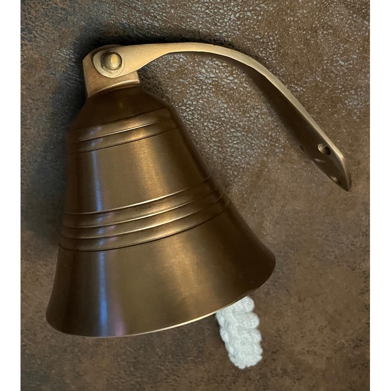 Ship Bell for Maritime Wall Decoration Burnished Brass