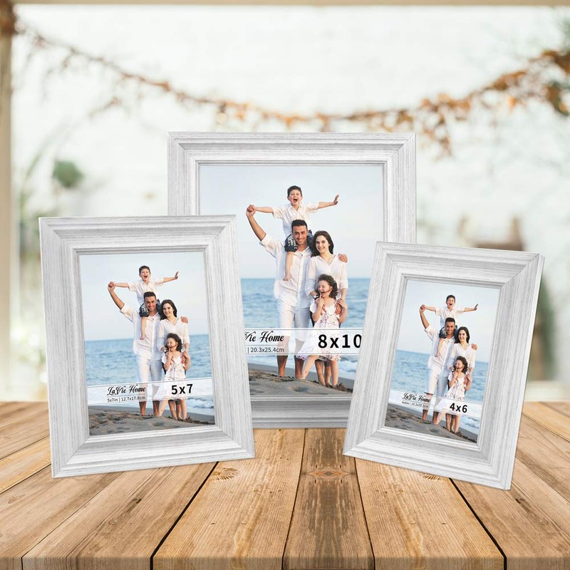 LaVie Home 5x7 Picture Frames (1 Pack, Distressed White) Rustic