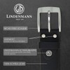 LINDENMANN Men's Buffalo Leather Belt 40 mm Black, black