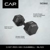 CAP Barbell Cast Iron Hex Dumbbell, Black, Single, 80 lb