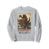 Samurai Cat on Tyrannosaurus rex. | Retro Japanese Vibes Sweatshirt