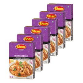 Shan Chicken Handi Recipe and Seasoning Mix 1.76 oz (50g) - Spice Powder for Juicy Chicken in Creamy Tomato Sauce - Suitable for Vegetarians - Airtight Bag in a Box (Pack of 6)