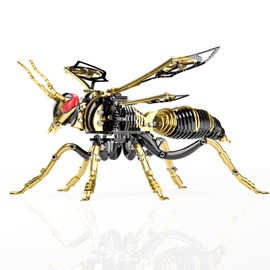 EUSP.LONGPIN 3D Puzzles for Adults, Bumblebee Metal Assembly Jigsaw Game with Steel Mechanical Engineering, Advanced DIY Crafts for Relief & Collection (Black-Gold)