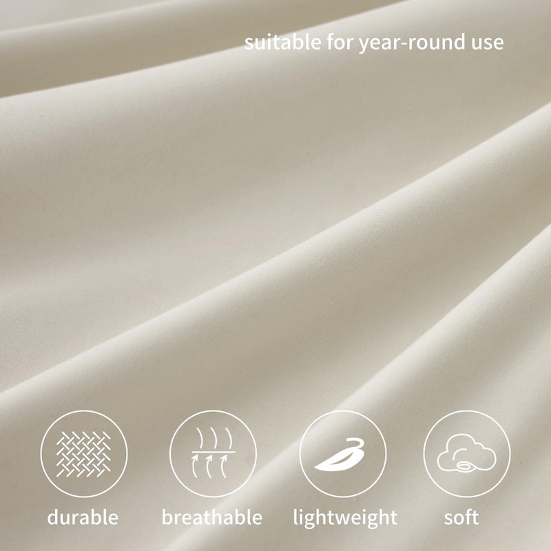RUIKASI King Fitted Sheet Deep - Linen Bottom Sheet for