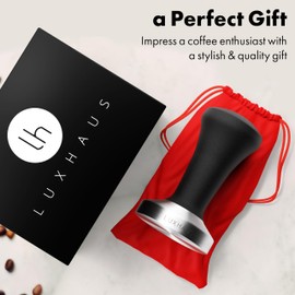 LuxHaus 53mm Espresso Tamper - Premium Barista Coffee Tamper with 100% Flat Stainless Steel Base