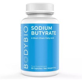 BodyBio Gut Health Supplement 60 Caps - Butyrate + Sodium | The Ultimate Postbiotic | No