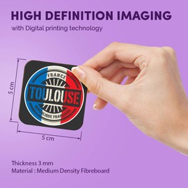 1 x Square MDF Fridge Magnet - Toulouse France French Flag 6022