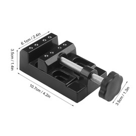 GENHAKON Universal Mini Drill Press Vise Clamp, 6 PCS Table Bench Vice for Jewelry Walnut Nuclear Watch Repairing Clip On DIY Sculpture Craft Carving Bed Tool. Support range, 0-2 Inch