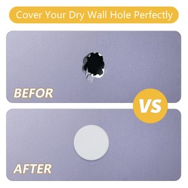 HOME MASTER HARDWARE 5" Wall Protector Round, 5 Pack Doorknob Wall Shield Guard Door Stop, Rigid Vinyl Hard Wall Protection Pads White with Self Adhesive Sticker