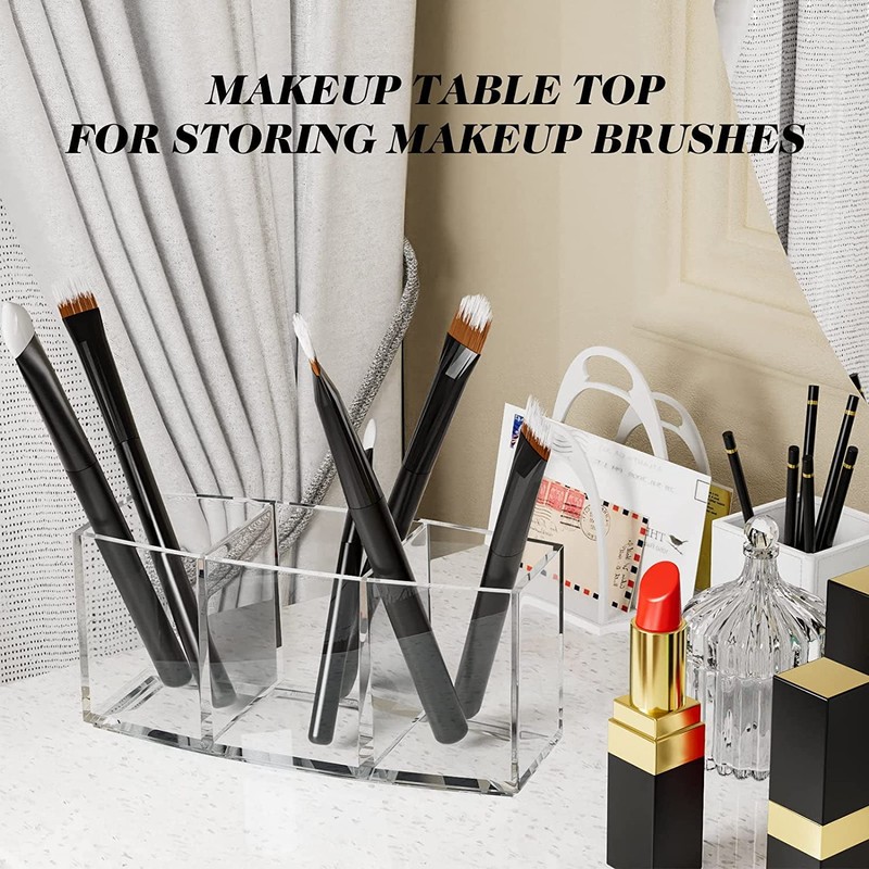 OWAYOTO Makeup Brush Holder Clear Organizer Acrylic Cosmetic Brushes Cosmetic