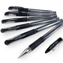 uni-ball UM-151 Signo Gel Grip Rollerball Pen - 0.7mm - Black Ink (6)