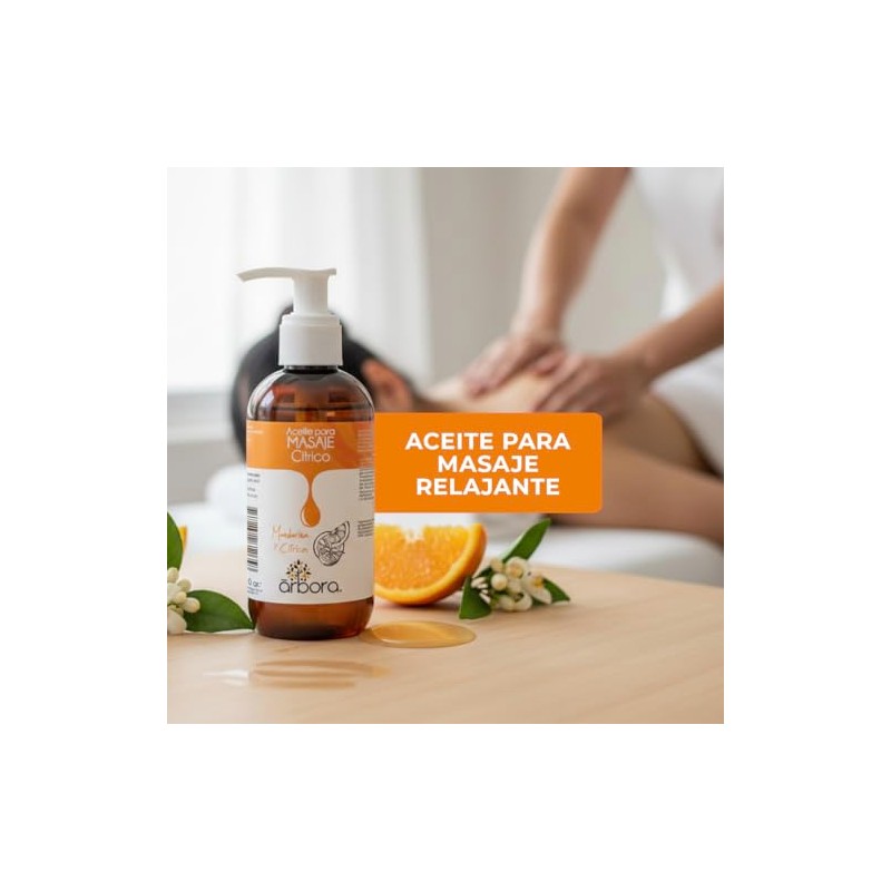 Árbora Aceite de Masaje Cítrico fresco vibrante hidrata la piel