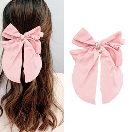 Pink Bows Clips for Hair Barrettes for Women Girls Bow Knot Hair Clip for Girls Bowknot Hair Clips Barrette for Thin Thick Hair Accessories with Bows Pearl