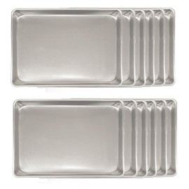 TrueCraftware- Set of 12 Aluminum 2/3 Size Sheet Pan 16" x 22" Baking Sheets 20 Gauge -Oven Safe Baking Pan Baking Tray Cookie Sheet Baking Sheet Perfect for Baking Roasting and More