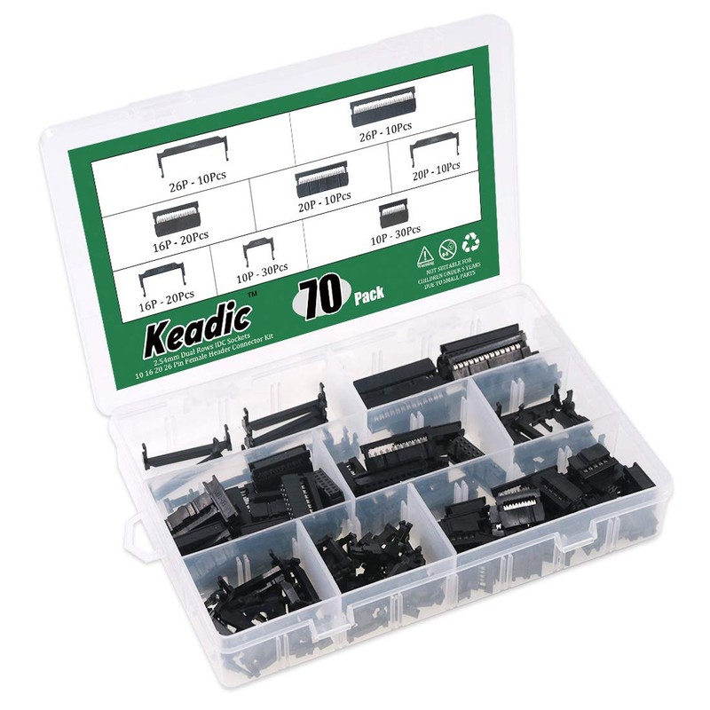 Keadic 70 Pieces FC-10 16 20 26 Pin Female Header