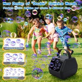 Bombble Automatic Bubble Machine, Portable Bubble Machine 10,000+ Bubbles/min with 400 ml Tank/Double Layer Bubble Net/Handle, Children's Outdoor Gift for Wedding/Birthday/Stage/Party